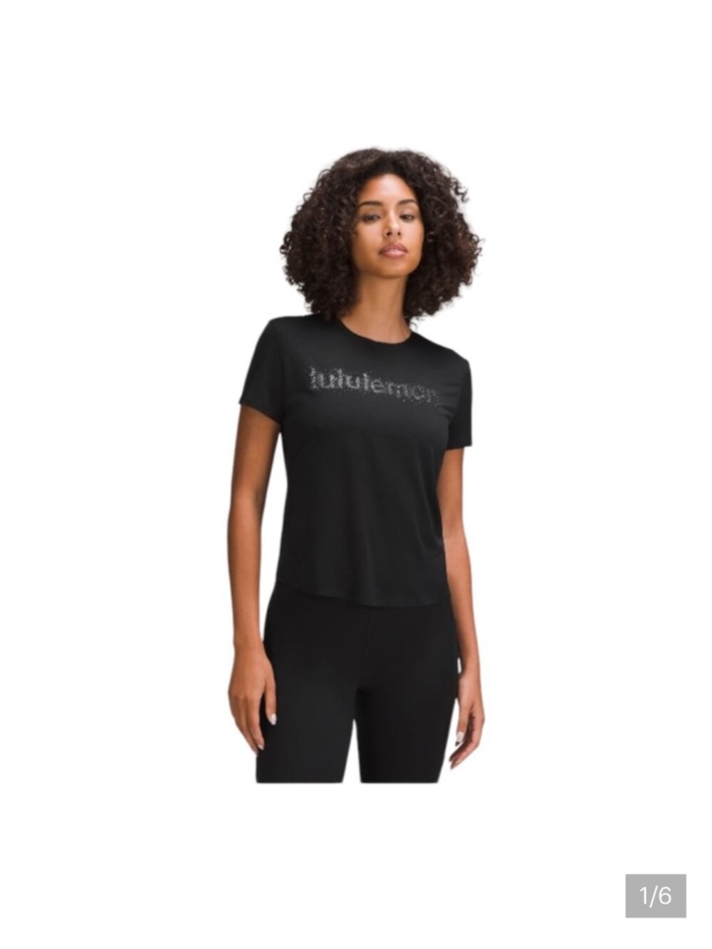 lululemon athletica Black Logo Short ULTRA LIGHT reflective shirt